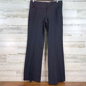 Express Editor Navy Blue Brown Plaid Bootcut Dress Pants Size 8R Professional